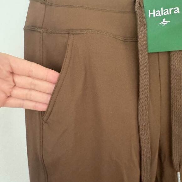 Halara High Waisted Drawstring Side Pocket Full Length Joggers in Brown - Picture 4 of 8